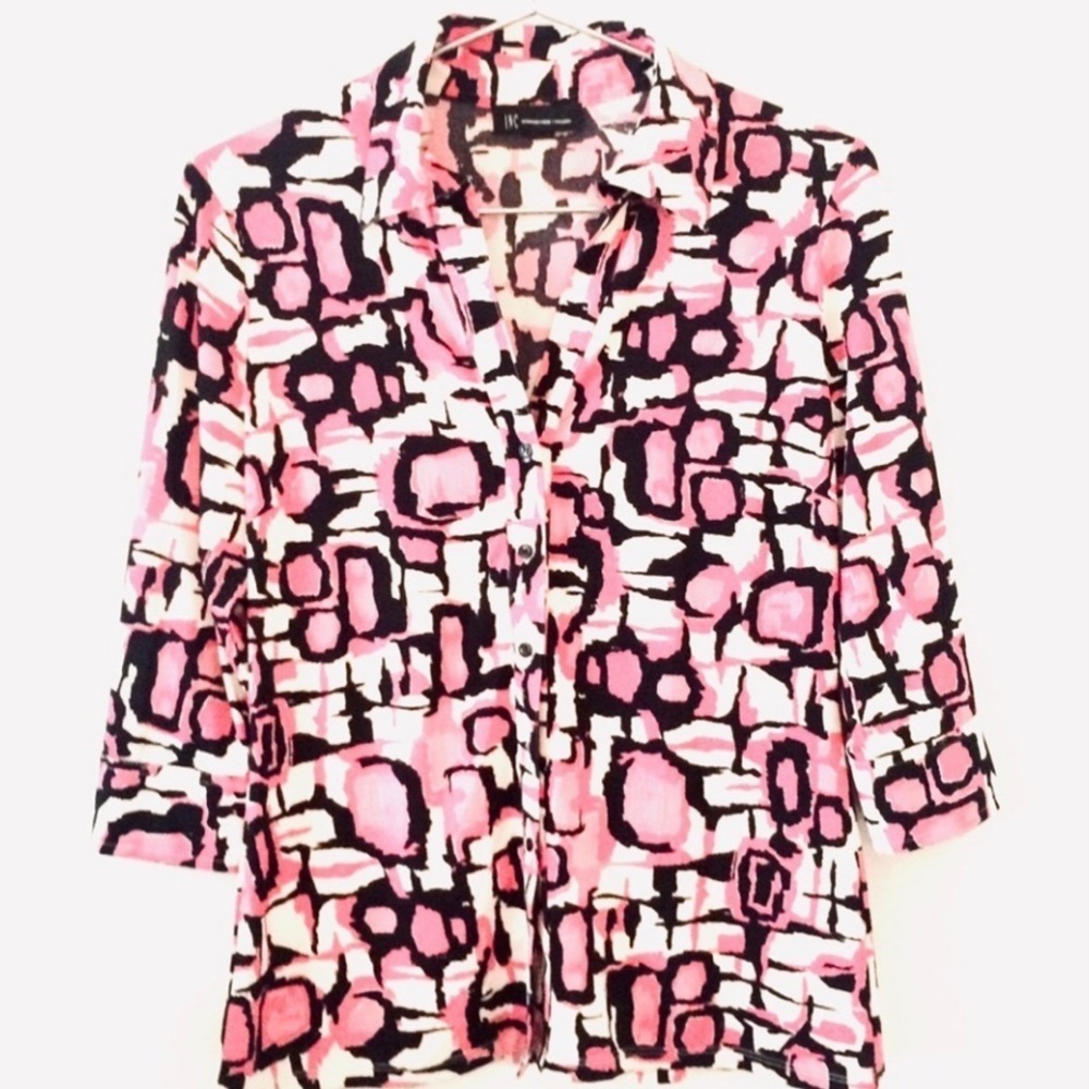 I.N.C. International Concepts Vintage  Button Down Shirt, Printed pink